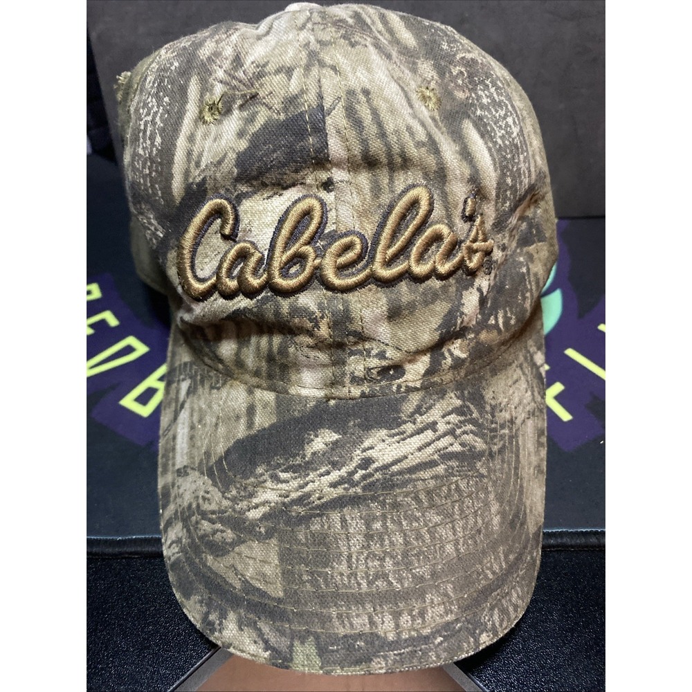 Cabela's Camo Hat Adjustable Strap OSFM Embroidered Cabela's Logo Front